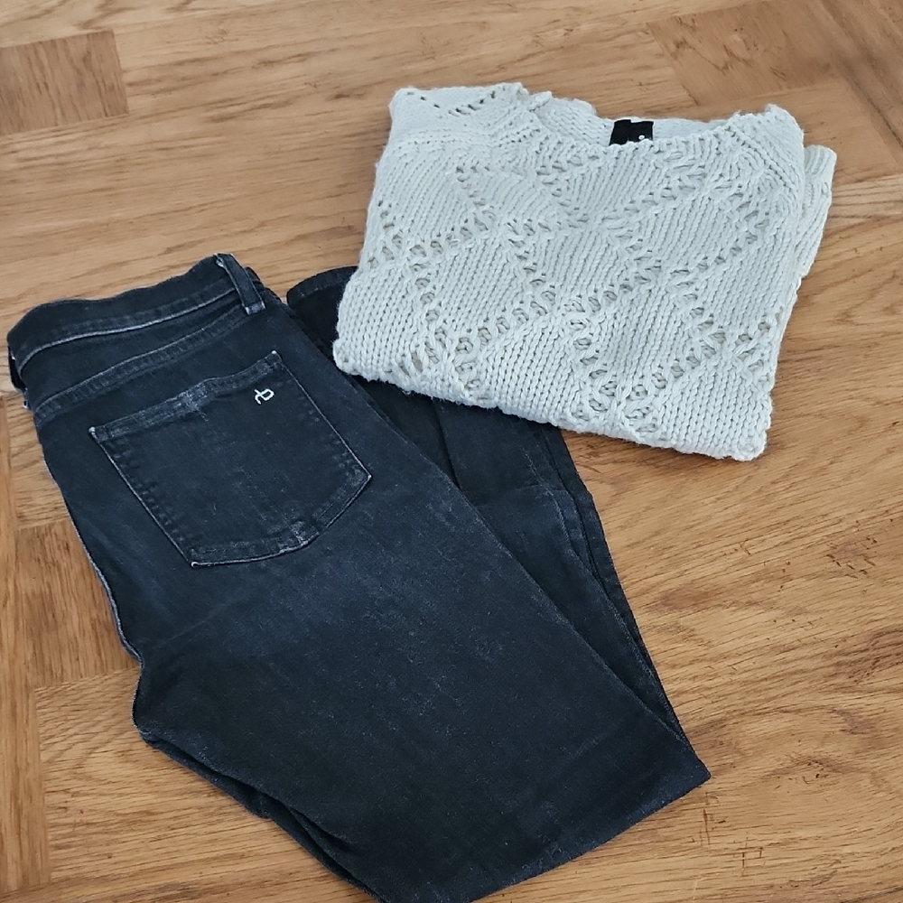 Rag & Bone Black Skinny Jeans and Sweater